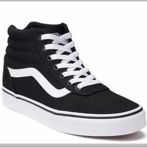 high top, black and white vans